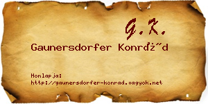Gaunersdorfer Konrád névjegykártya